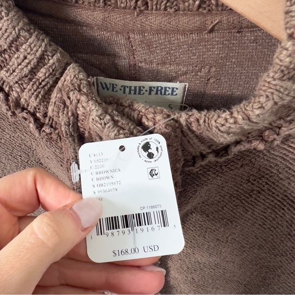 New w/ Flaw Free People We The Free Cute In This Cardi Cardigan Sweater Brownies - Picture 8 of 8
